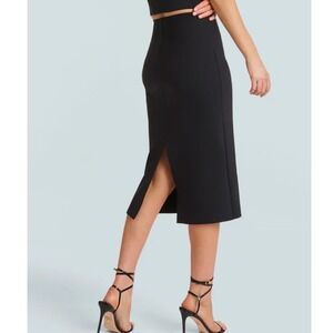 Commando Black Neoprene High Waist Midi Pencil Skirt NEO627 Womens Small NWT